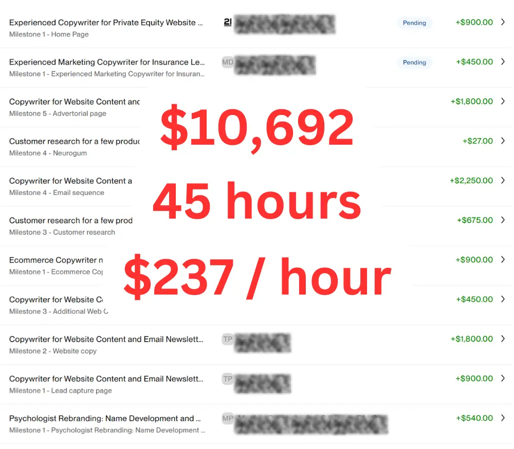 Nick Bandy Upwork earnings and Top-Rated Plus badge proof